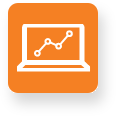 Laptop icon with Line Graph