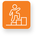 Person climbing stairs icon